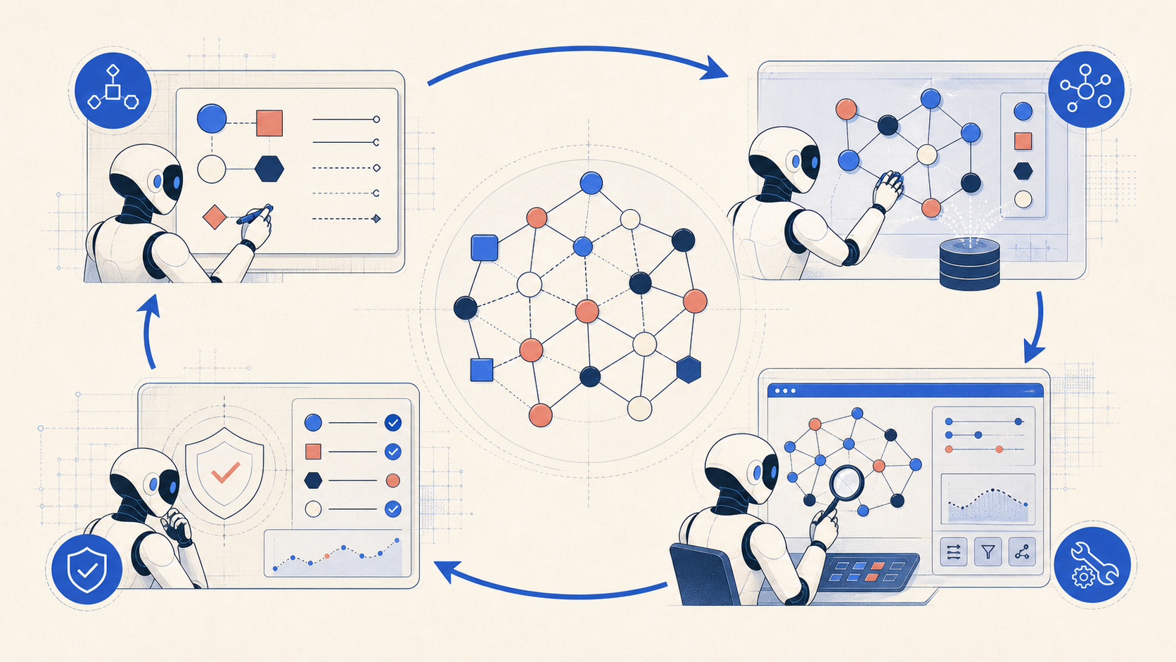 Conceptual diagram explaining Agentic KnowledgeGraph Engineering 101: From Schema to Reasoning